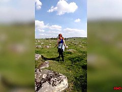British MILF Red XXX goes wild with her big tits and hot solo walk