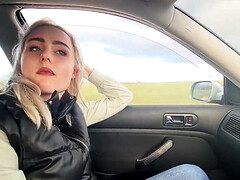美女, デカチン, ブロンド, 車, 口内発射, ハメ撮り, 公共, 魅力的