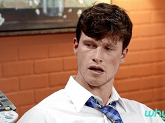 Blonde ladyboy and two kinky dudes