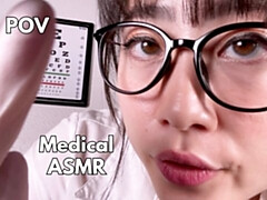 アジア人, 言葉責め, 医者, 試験, 女, グローブ, 一人, オッパイの