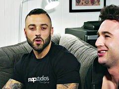 Gay anal fuck after interview on live webcam show