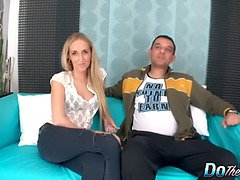 アナル, ブロンド, フェラチオ, 中出し, 異人種間, 熟年, 淫乱熟女, 妻