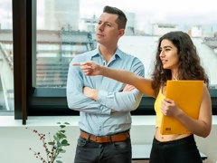 お尻, フェラチオ, 茶髪の, 口内発射, バック, なめる, ティーン, オッパイの