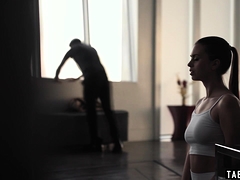 Father fucks his android clone teen daughters throat