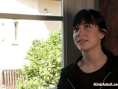 Bizarro, Rubia, Amarrada, Europeo, Grupo, Sexo duro, Al aire libre, Público