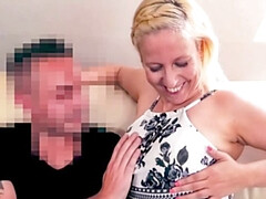 ブロンド, フェラチオ, 口内発射, バック, ドイツ人, なめる, 淫乱熟女, 母