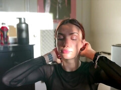 素人, デカチン, フェラチオ, イマラチオ, チン, 彼女, 手コキする, 赤毛