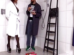 Mamada, Polla, Ébano, Alemán, Sexo duro, Hd, Lencería, Medias largas