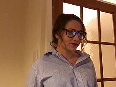 Enthousiasteling, Pijpbeurt, Brits, Sperma shot, Huisgemaakt, Orgasme, Secretaresse, Tiener