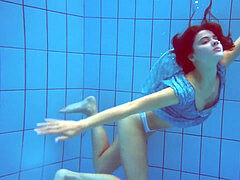 18, 毛深い, アウトドア, 小柄, 公共, ティーン, 水中