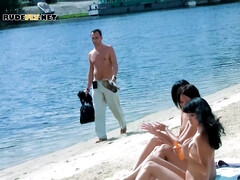 Raunchy teenie nudist chicks secretly filmed on the beach