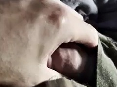 American army soldier horny of course and masturbating with some boxers for a follower