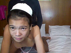 Thai dame doesnt want facial cumshot but still gets it
