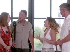 18 años, Rubia, Hija, Polla, Cuadrupleta, Grupo, Sexo duro, Orgía
