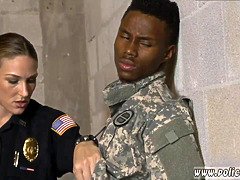 Noire, Sucer une bite, Interracial, Police, Polonais, Suçant, Adolescente, Plan cul à trois