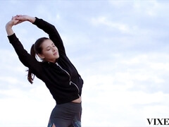 Stel, Natuurlijke tieten, Buiten, Slet