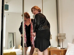 Grote kont, Oudere vrouw, Sperma, Moeder die ik wil neuken, Moeder, Roodharige vrouw, Alleen, Tieten likken
