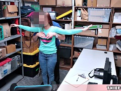 Cute redhead shoplifter fucked hard