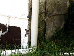 デカパイ, フェラチオ, Hd, なめる, オナニー, アウトドア, オマンコ, のぞき