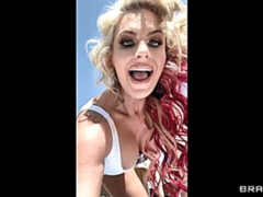 Grosser arsch, Grosser schwanz, Grosse titten, Blondine, Blasen, Hundestellung, Milf