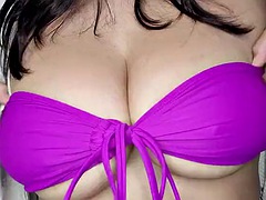 Amateur, Grosse bite, Bikini, Branlette thaïlandaise, Pute, Suçant, Adolescente, Nénés