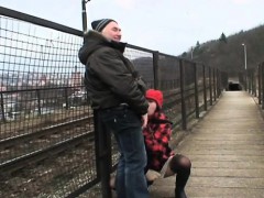 Минет, Брюнетки, Секс без цензуры, На природе, Чулки
