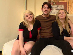 ぽっちゃり, フェラチオ, いとこ, ヨーロピアン, デブ, 女 人男 人, スペイン人, 三人