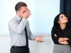 Cul, Sucer une bite, Brunette brune, En levrette, Chatte, Maigrichonne, Jarretelles, Dénudage