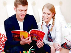 ベッドルーム, デカ尻, デカチン, デカパイ, ブロンド, フェラチオ, バック, ティーン