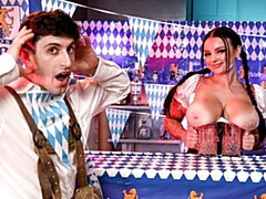 Awesome big-boobed brunette Payton Preslee fucked in the doggy style