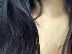 美女, デカパイ, ラティーナ, オナニー, ティーン, オッパイの, おもちゃ, ウェブカメラ