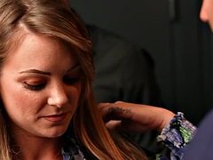 美女, デカパイ, ブロンド, フェラチオ, 手コキする, スインガー, オッパイの, 妻