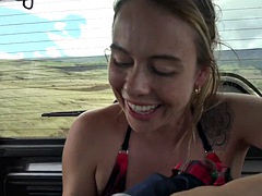 Vacation in Hawaii with pornstar Summer Vixen blowjob in car POV GFE