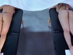 Grosse titten, Blasen, Braunhaarige, Paar, Flotter vierer, Massage, Natürlichen titten, Flotter dreier
