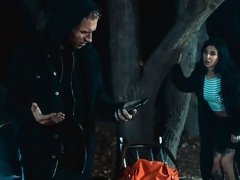 アナル, お尻, フェラチオ, 茶髪の, バック, 自然山雀, アウトドア, ティーン
