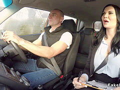 cougar examiner smashes in driving school car