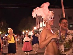 fanciful amateur cowgirls with long hair and shaved pussies posing nude in a wild carnival reality