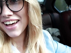 Young Amateur teen 18+ sucks big cock on roadside POV-Luxury Girl