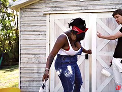 Gorda, Tetas grandes, Negro, Gordita, Ébano, Atragantadas, Sexo duro, Afeitado