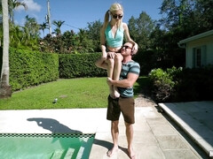 Enthousiasteling, Kont, Grote lul, Blond, Pijpbeurt, Lul, Buiten, Biljart