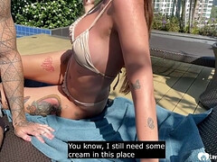 18 ans, Amateur, Nana, Doigter, Léchez, Piscine, Chatte, Adolescente