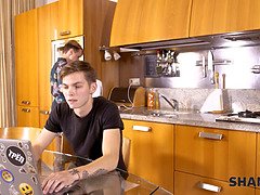 Boy is used to jerking off to sexy MILF but its time to act