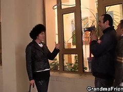 お婆さん, 毛深い, Hd, 下着, 熟年, 母, ストッキング, 三人