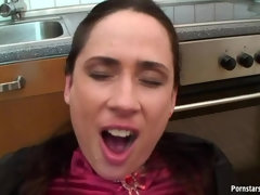 Pijpbeurt, Bruinharig, Sperma shot, Panty, Pissen, Satijn, Douche, Nat