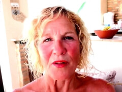 Tante, Grote mammen, Rondborstig, Vrouw, Rijpe lesbienne, Buiten, Openbaar, Alleen