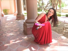 Anal, Double pénétration, Robe, Masturbation, Orgasme, Public, Gicler, Jouets