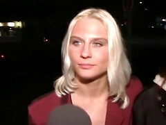 Blondine, Blasen, Braunhaarige, Kehlenfick, Schwanz, Europäisch, Nudist, Im freien