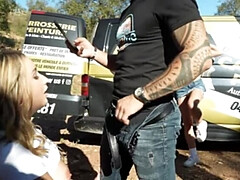 Leie, In den arsch, Sperma im mund, Gruppe, Hardcore, Hd, Im freien, Schlampe