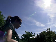 Chica, Mamada, Morena, Sexo duro, Dinero, Al aire libre, Pov, Realidad