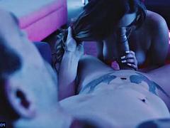 Athena Faris - Love in Neon: Blowjob, Doggy  Cowgirl Porn